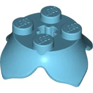 Plant, Leaves, Round 2 x 2 x 2/3 with + Axle Hole and 4 Leaf Extensions / Medium Azure