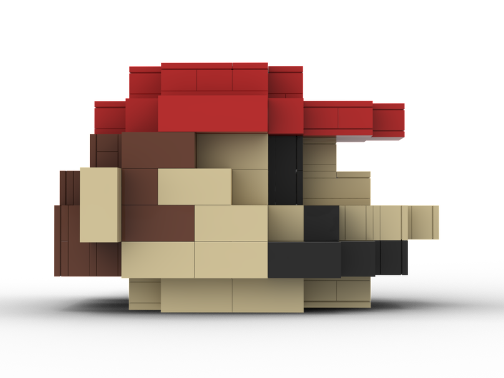 Lego 3D 8-Bit Mario Head