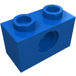 Technic Brick 1 x 2 [1 Pin Hole] / Blue