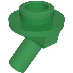 Bar, Angled with 1 x 1 Round Plate / Stud on End / Green
