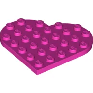 Plate Angled 6 x 6 Heart Shape / Dark Pink