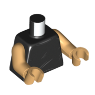 Lego Torso Vest, Creases print, Warm Tan Arms and Hands / Black