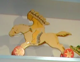 Wooden Pull-Along - Horse with Indian (Series 18) {Indianer}