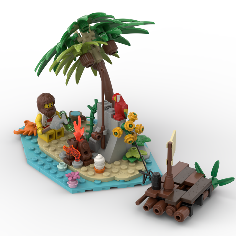 Lego Shipwreck Survivor Diorama