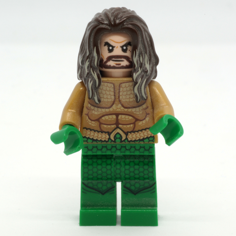 Lego Aquaman, Dark Brown Hair, Green Hands (DCEU)