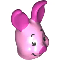 Minifig Head Special, Piglet / Bright Pink