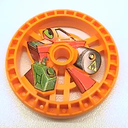 Technic Disc 5 x 5 Notched, Fuel Print / Orange