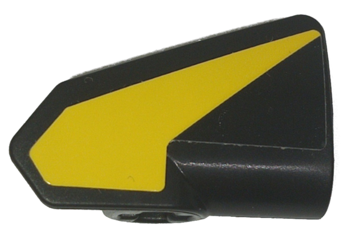 Lego Technic, Panel Fairing # 8 Very Small Smooth Short, Side B with Yellow Tapered Stripe Pattern (Sticker) - Set 42151
