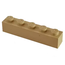 Modulex Brick 1 x 5 with M on Stud / Modulex Buff