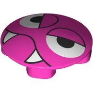 Plate Round 2 x 2 with Rounded Bottom with Face, White Eyes, Fangs Print (Caterkiller)