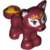 Lego Animal, Fox with Face Decoration Print / Dark Red