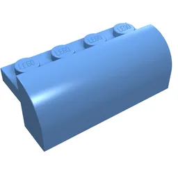 Brick Curved 2 x 4 x 1 1/3 / Medium Blue