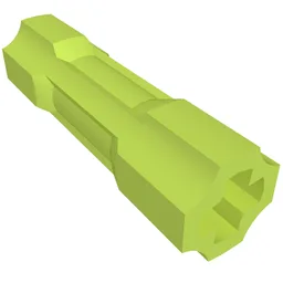 Technic Driving Ring Connector Smooth [2 rounded and 2 flat side walls] / Lime