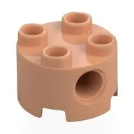 Brick Round 2 x 2, Pin Holes / Nougat
