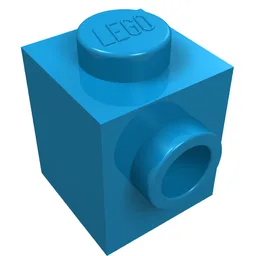 Brick Special 1 x 1 with Stud on 1 Side / Dark Azure