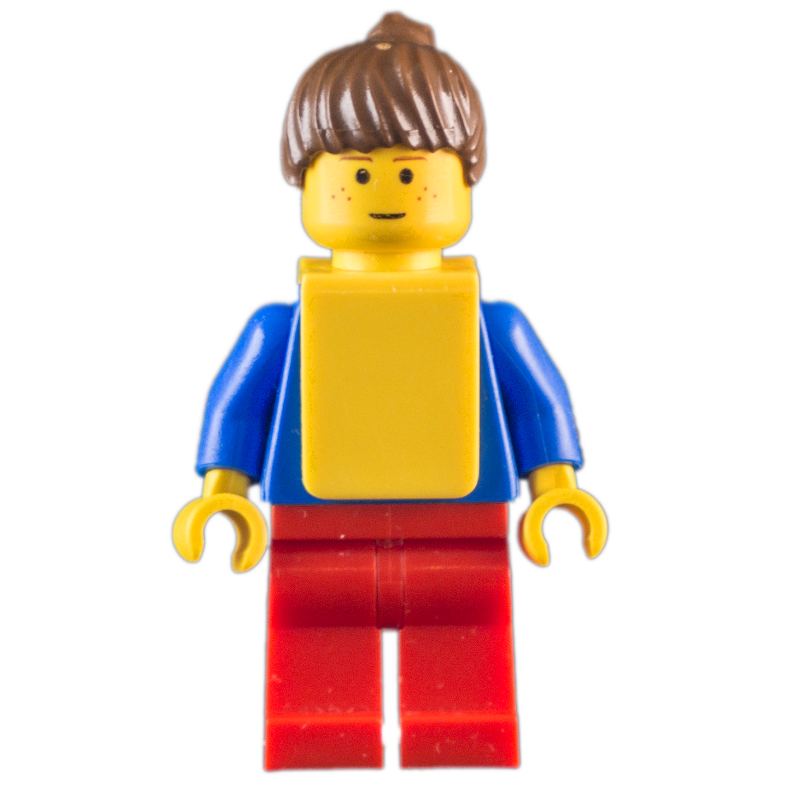 Lego Soccer Player Blue Torso, Red Legs, Yellow Vest, Female 4