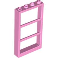 Lego Window 1 x 4 x 6 Frame with 3 Panes / Bright Pink