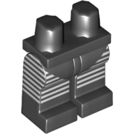 Lego Hips and Black Legs with White Graduating Stripes Print / Black