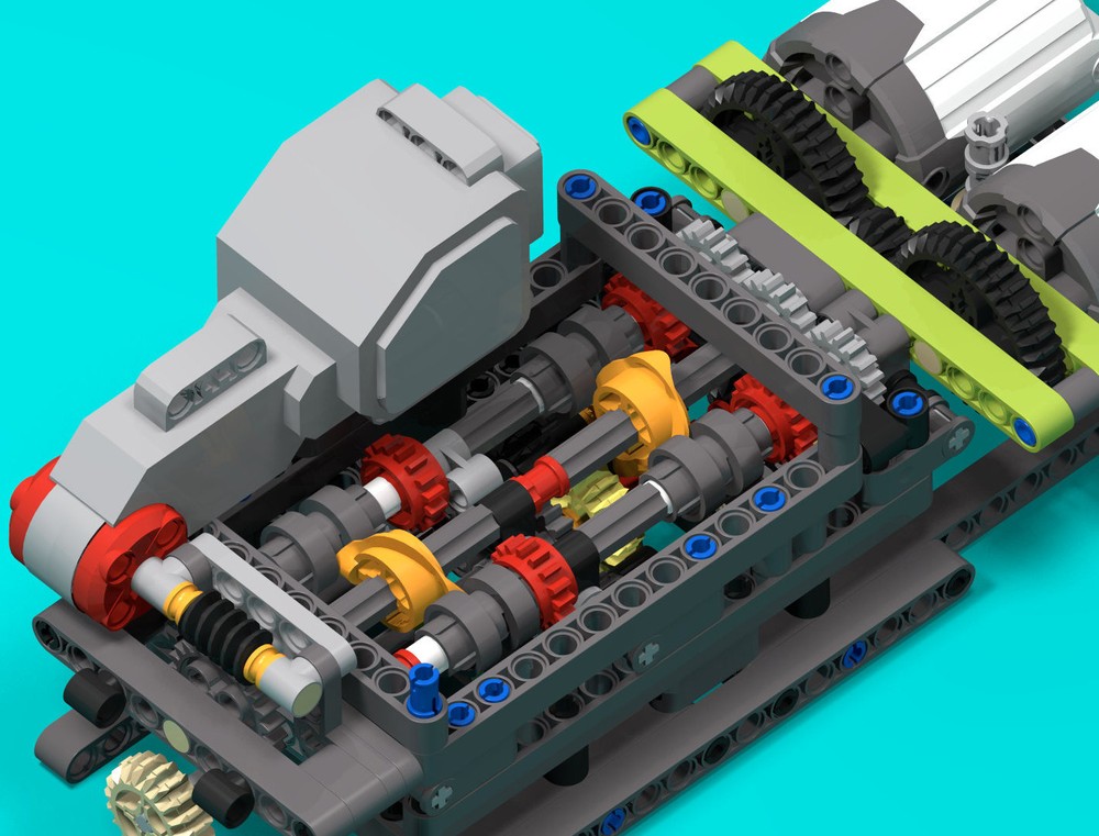 Lego 4-speed RC transmission with Chiron selectors