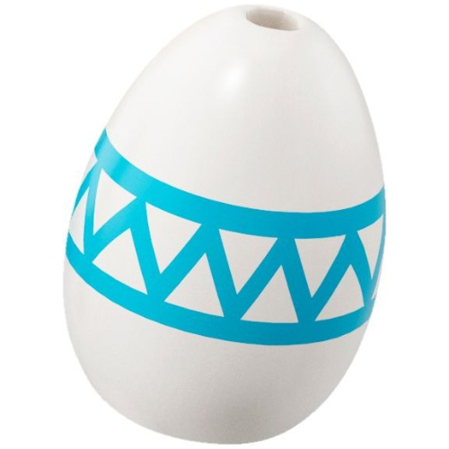 Lego Food Egg with 1.5mm Hole with Medium Azure Decoration print
