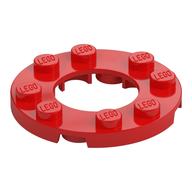 Lego Plate Round 4 x 4 with 2 x 2 Round Opening / Red