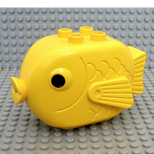 Lego Duplo Animal Fish Large with Black Eyes Print / Yellow