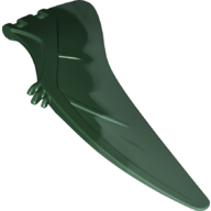 Lego Animal Body Part, Dinosaur, Pteranodon Wing, Left with Marbled Sand Green Edge Pattern / Dark Green