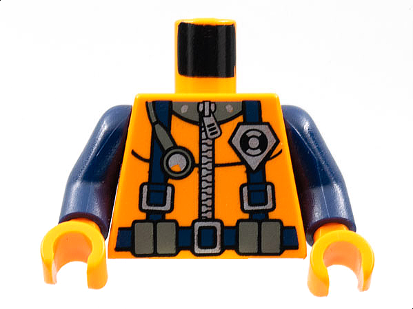 Lego Torso Rescue Coast Guard Logo Pattern / Dark Blue Arms / Orange Hands