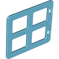 Duplo Door / Window with Four Equal Square Cornered Panes / Medium Azure