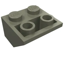 Brick Sloped Inverted 45° 2 x 2 [Ovoid Bottom Pin, Bar-sized Stud Holes] / Dark Gray