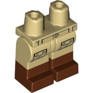 Lego Hips with Tan Legs and Reddish Brown Boots Pattern with Belt Loops, 2 Pockets with 2 Buttons Print / Tan