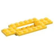 Vehicle Base 4 x 10 x 2/3 with 4 x 2 Recessed Center with Smooth Underside / Yellow