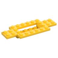 Lego Vehicle Base 4 x 10 x 2/3 with 4 x 2 Recessed Center with Smooth Underside / Yellow