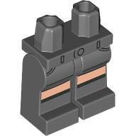 Lego Hips and Dark Bluish Gray Legs with Shorts, Socks, Light Nougat Knees print / Dark Bluish Gray