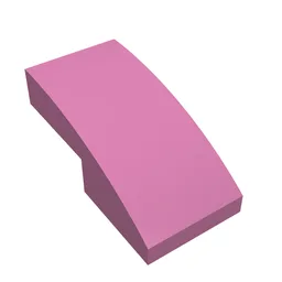 Brick Curved 2 x 1 No Studs [1/2 Bow] / Dark Pink
