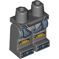 Lego Hips and Dark Bluish Gray Legs with Yellow Knee Pads, Sand Blue Armour print / Dark Bluish Gray