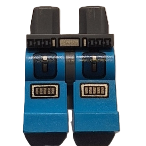 Lego Hips and Dark Azure Legs with 2 Pockets and Knee Pads and Dark Bluish Gray Belt Print