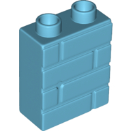 Lego Duplo Brick 1 x 2 x 2 Brick Effect / Medium Azure