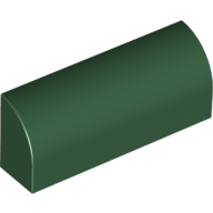 Lego Brick Curved 1 x 4 x 1 1/3 No Studs / Dark Green