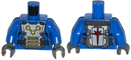 Torso Armor Plate with Straps and Nova Corps Markings Pattern / Blue Arms / Dark Bluish Gray Hands