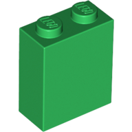 Lego Brick 1 x 2 x 2 with Inside Stud Holder / Green