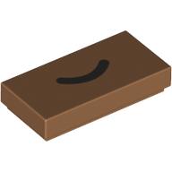 Lego Tile 1 x 2 with Black Half Circle / Mouth print