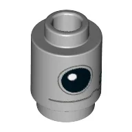 Brick Round 1 x 1 with Black Droid Eye, Dark Bluish Grey Line Print