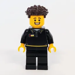 Store Employee, Black Suit, Dark Brown Hair