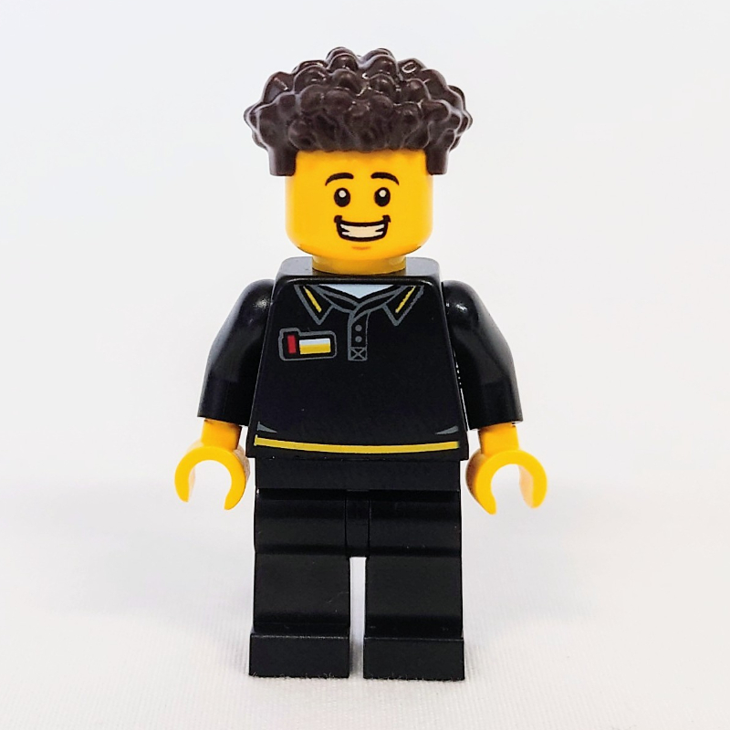 Lego Store Employee, Black Suit, Dark Brown Hair