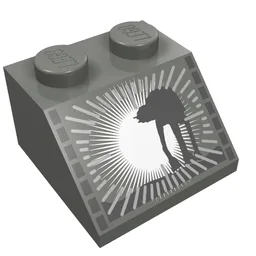 Brick Sloped 45° 2 x 2 with SW AT-AT Print / Dark Bluish Gray