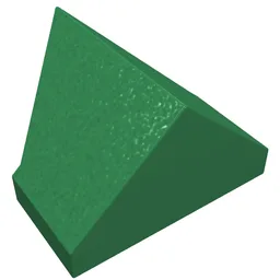 Brick Sloped 45° 2 x 1 Double / Inverted with Hollow Bottom / Green