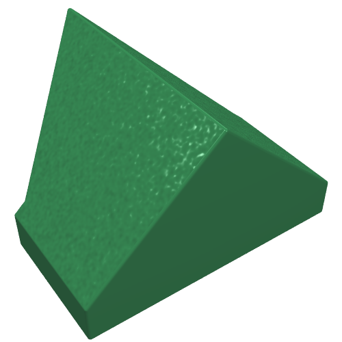 Lego Brick Sloped 45° 2 x 1 Double / Inverted with Hollow Bottom / Green
