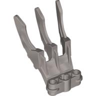 Lego Large Figure Weapon, Claw, Triple, Small with Axle Hole / Pearl Light Gray