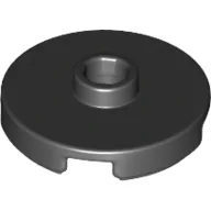 Plate Special Round 2 x 2 with Center Stud (Jumper Plate) / Black